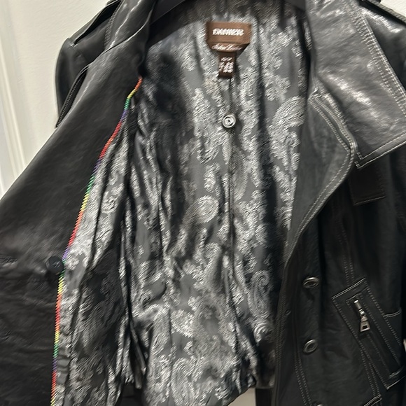 Never worn black military style leather jacket - Picture 9 of 12